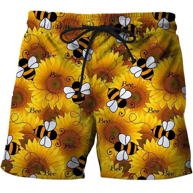 All Over Printing Sunflower Bee Flower Shirt-Apparel-Phaethon-SHORTS-S-Vibe Cosy™