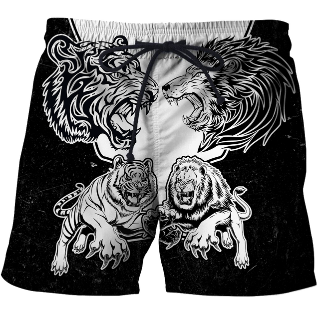 Lion vs Tiger Warrior Tattoo  3D All Over Printed  Unisex Shirts