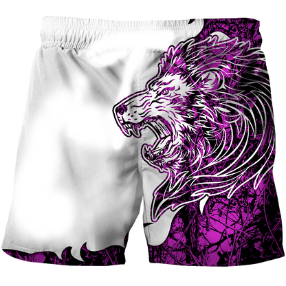 The Purple Lion Tattoo Over Printed Hoodie