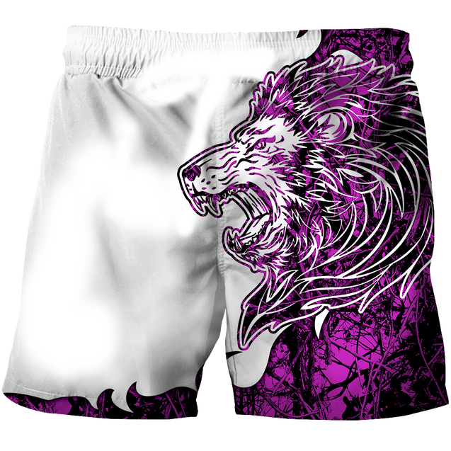 The Purple Lion Tattoo Over Printed Hoodie