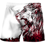 Custom Name The Red Alpha King Lion Tattoo 3D All Over Printed Unisex Shirt