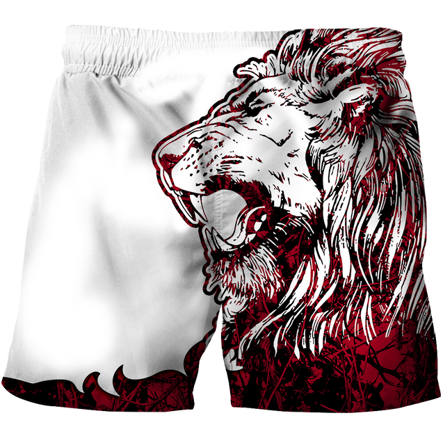 Custom Name The Red Alpha King Lion Tattoo 3D All Over Printed Unisex Shirt