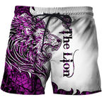 The Purple Lion Tattoo Over Printed Hoodie