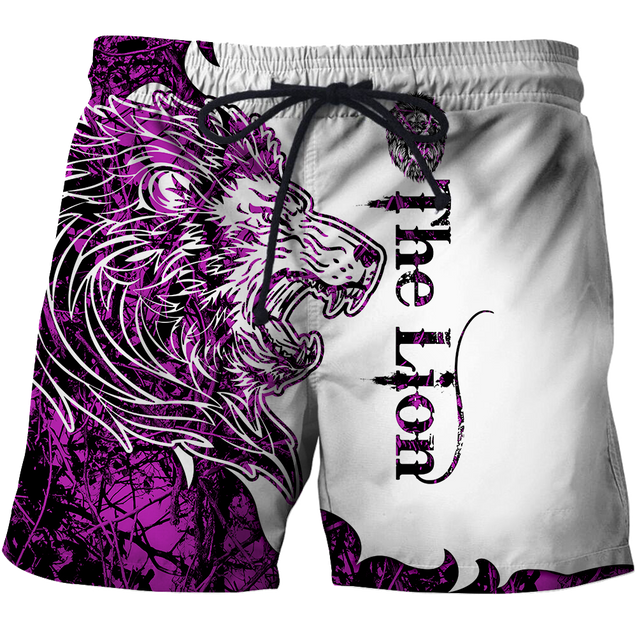 The Purple Lion Tattoo Over Printed Hoodie