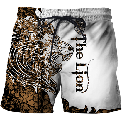 The Gold Lion Tattoo Over Printed Hoodie