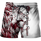 Custom Name The Red Alpha King Lion Tattoo 3D All Over Printed Unisex Shirt