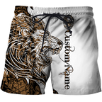 Custom Name The King Lion Tattoo Over Printed Hoodie