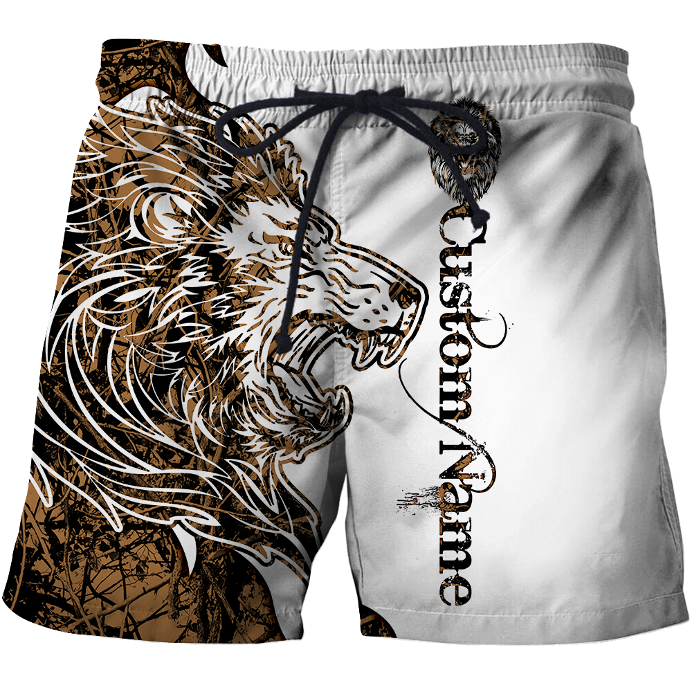 Custom Name The King Lion Tattoo Over Printed Hoodie