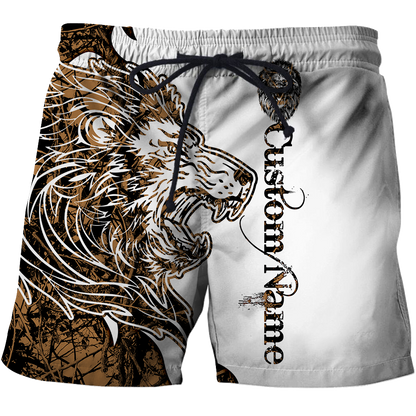 Custom Name The King Lion Tattoo Over Printed Hoodie