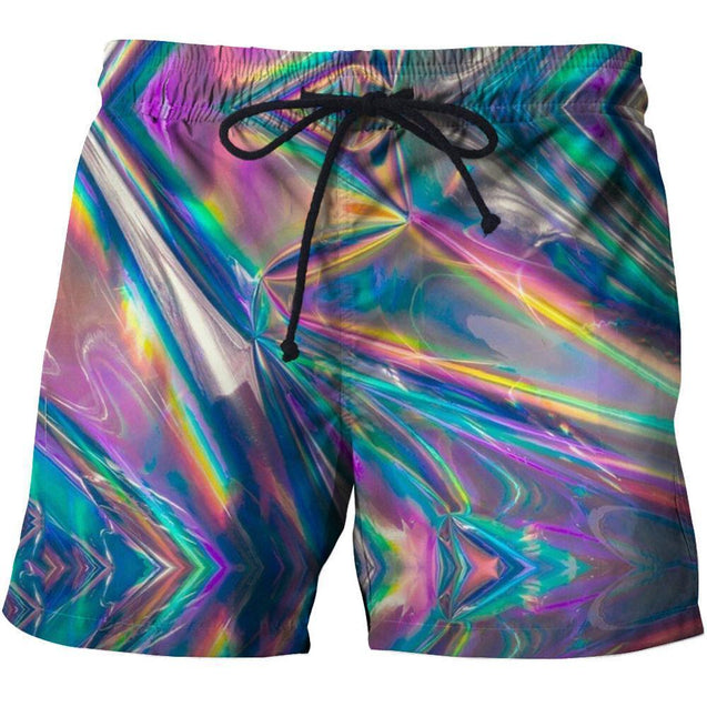 3D All Over Print 3D Holographic folds-Apparel-HD09-Shorts-S-Vibe Cosy™