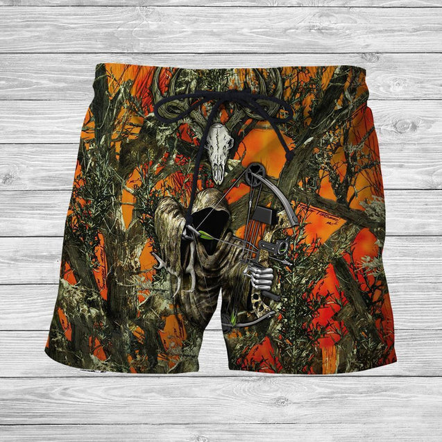 3D All Over Printed Grim Reaper Bow Hunter Camo-Apparel-HP Arts-SHORTS-S-Vibe Cosy™