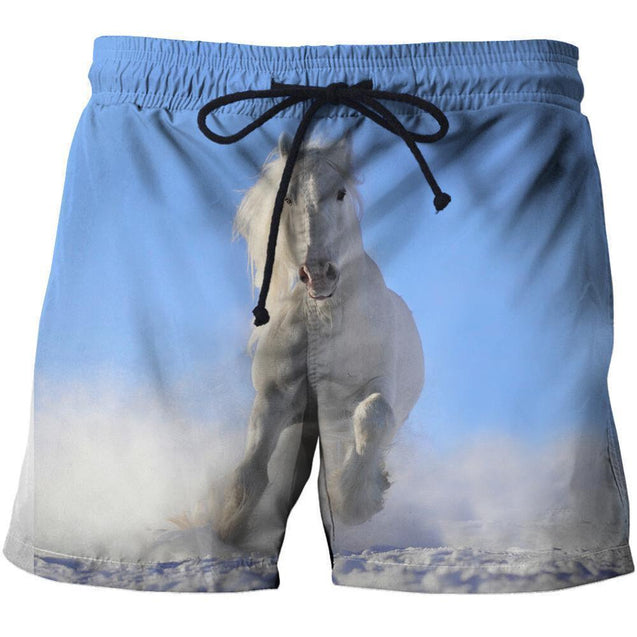 3D All Over Print White Horse Blue Sky Shirts-Apparel-NNK-SHORTS-S-Vibe Cosy™