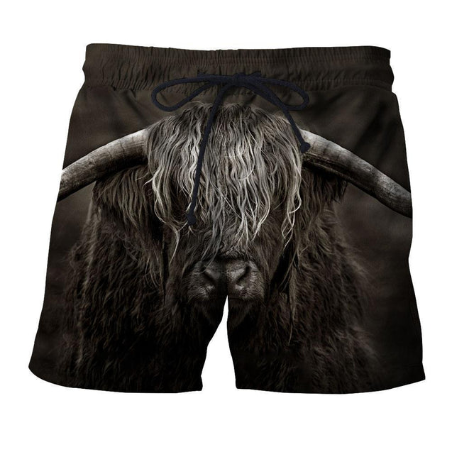 3D All Over Printed Cow Has Long Horns Hoodie-Apparel-HD09-Shorts-S-Vibe Cosy™