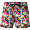 3D All Over Printing Scarlet Macaw And Flower Shirt-Apparel-Phaethon-SHORTS-S-Vibe Cosy™