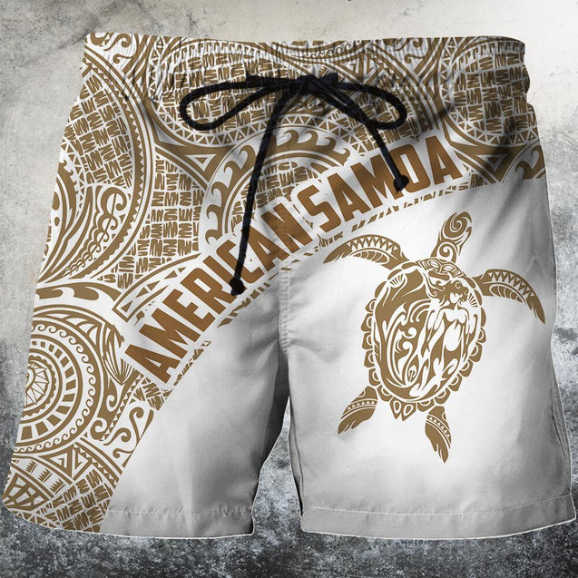 American Samoa Polynesian Hoodie - Golden & White-Apparel-Phaethon-Shorts-S-Vibe Cosy™