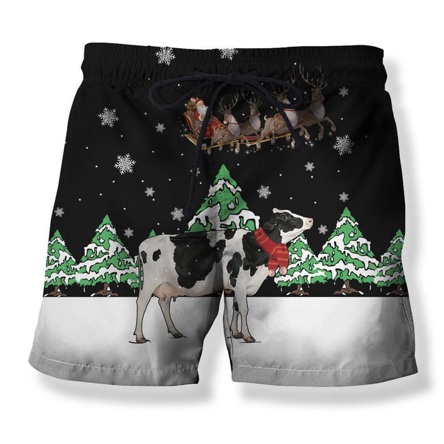 Dairy Cow For Christmas Clothes-Apparel-HD09-Shorts-S-Vibe Cosy™