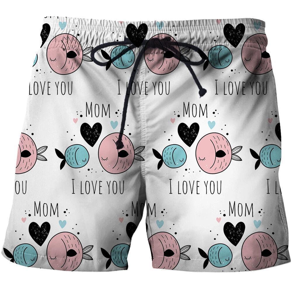 3D All Over I Love Mom Hoodie-Apparel-Khanh Arts-Shorts-S-Vibe Cosy™