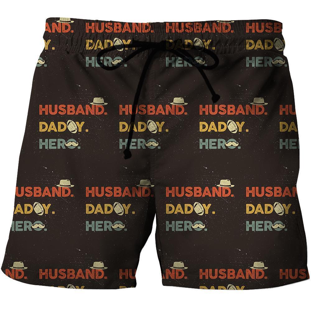 3D All Over Husband daddy Hero Hoodie-Apparel-Khanh Arts-Shorts-S-Vibe Cosy™