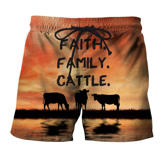 Faith. Family. Cattle Cow Hoodie-Apparel-HD09-Shorts-S-Vibe Cosy™