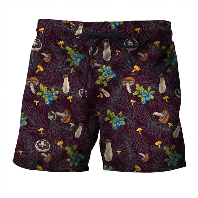 3D All Over Print Mushrooms and Blueberry Shirt-Apparel-NTH-Shorts-S-Vibe Cosy™