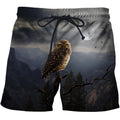 3D All Over Print Owl Drinking Coffee Shirts-Apparel-Phaethon-SHORTS-S-Vibe Cosy™