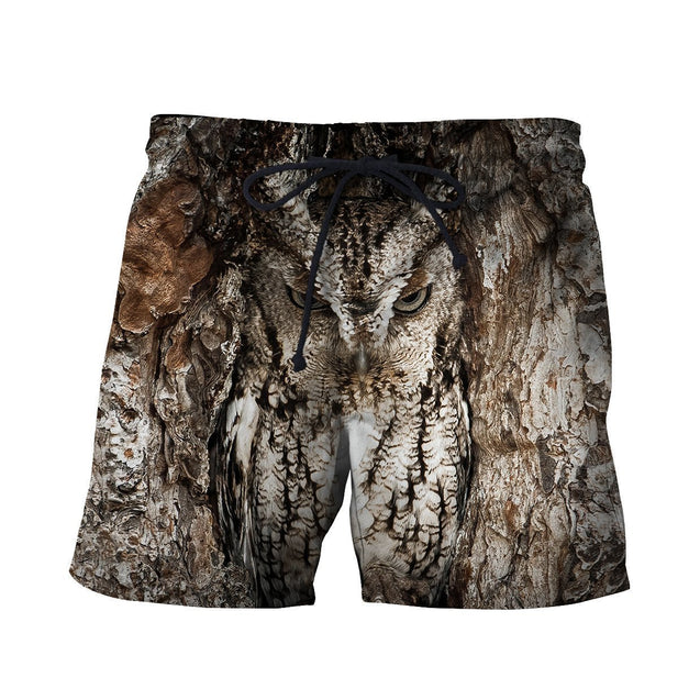 3D All Over Printed Camouflage Owl Art Shirts-Apparel-HP Arts-SHORTS-S-Vibe Cosy™