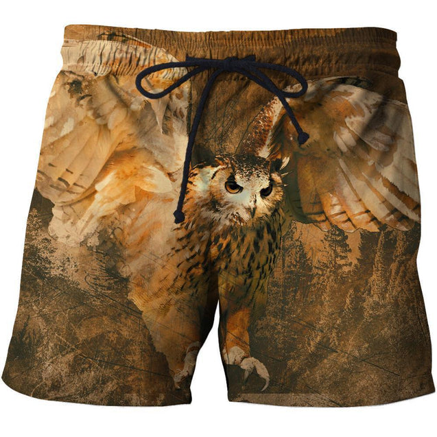 All Over Print Owl Flying-Apparel-Phaethon-SHORTS-S-Vibe Cosy™