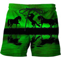 3D All Over Print Green Animals Horse Hoodie-Apparel-Phaethon-SHORTS-S-Vibe Cosy™