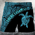 American Samoa Polynesian Hoodie - Blue-Apparel-Phaethon-Shorts-S-Vibe Cosy™