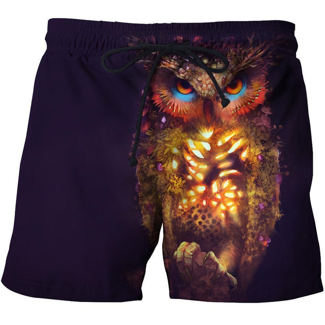 3D All Over Printed Owl Shirts and Shorts-Apparel-HP Arts-SHORTS-S-Vibe Cosy™