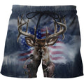 3D All Over Printed American flag reindeer Hoodie-Apparel-HP Arts-Shorts-S-Vibe Cosy™