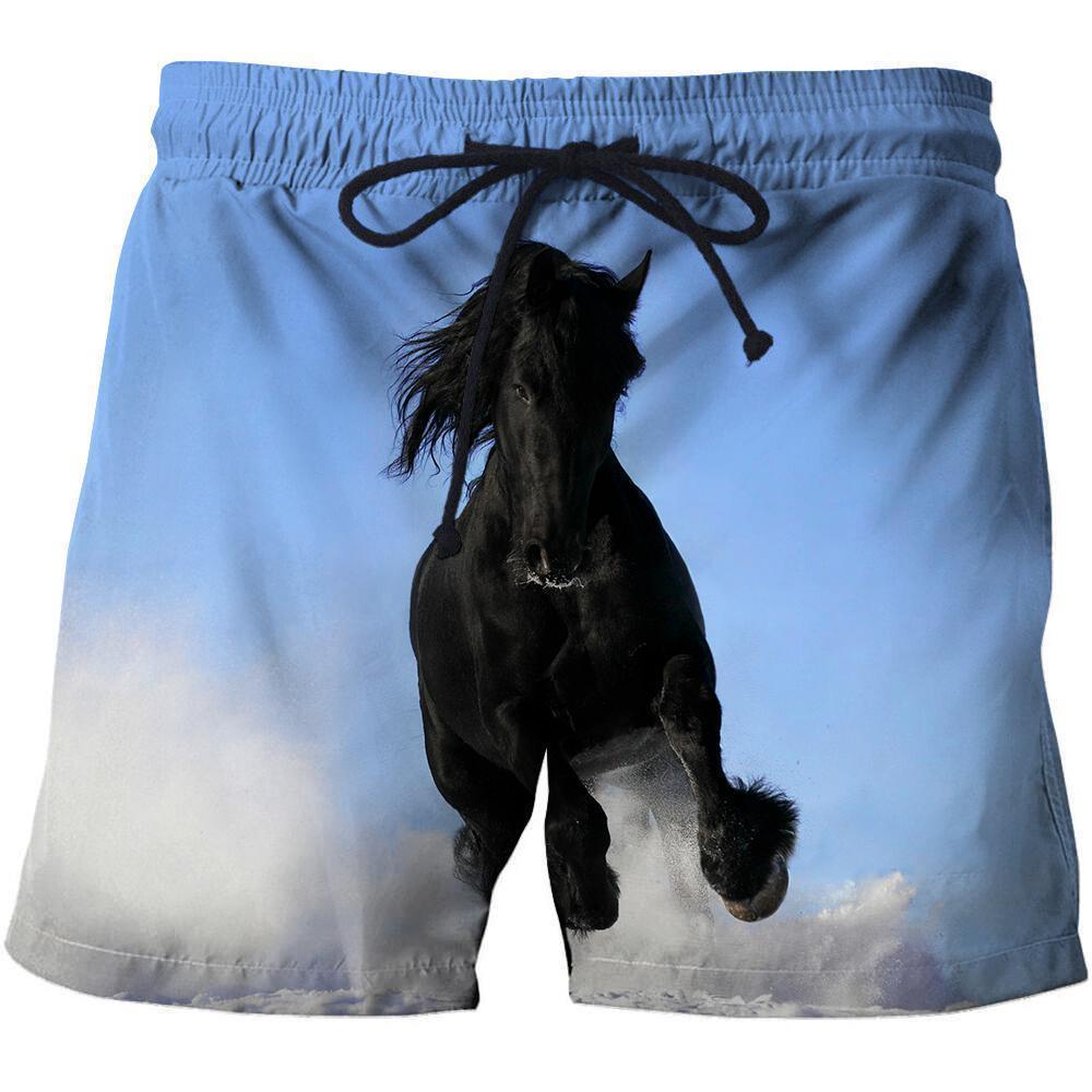 3D All Over Print Black Horse Blue Sky Shirts-Apparel-Phaethon-SHORTS-S-Vibe Cosy™