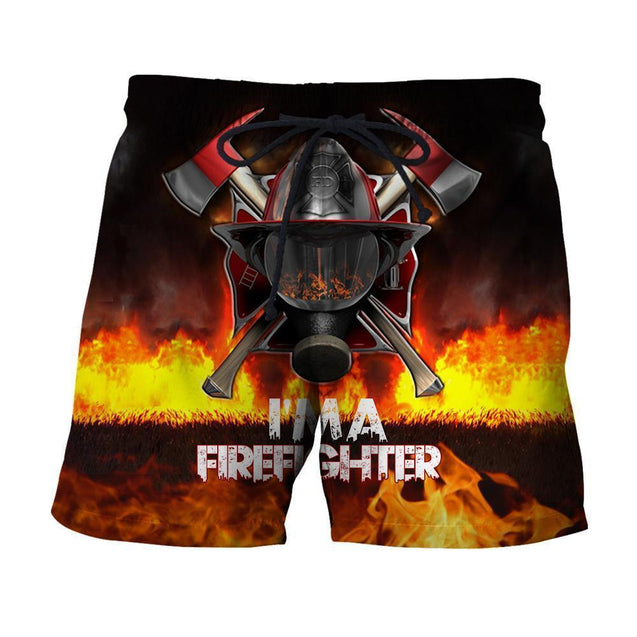 3D All Over Printed Firefighter T-shirt-Apparel-6teenth World-SHORTS-S-Vibe Cosy™