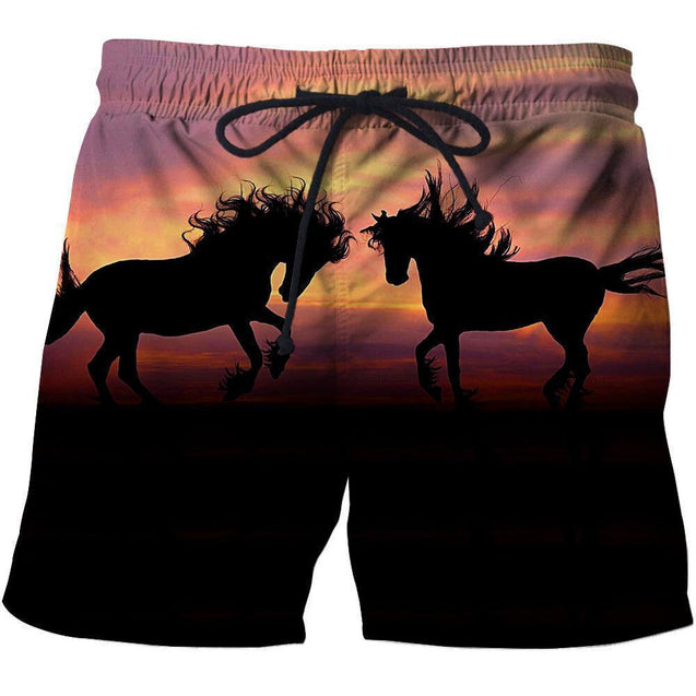 All Over Print Horse Silhouette Sunset-Apparel-Phaethon-SHORTS-S-Vibe Cosy™