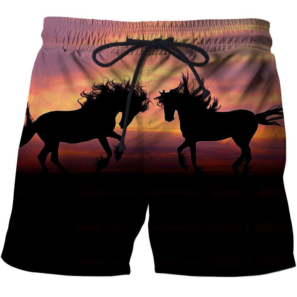 3D All Over Print Horse Silhouette Sunset Shirts-Apparel-Phaethon-SHORTS-S-Vibe Cosy™