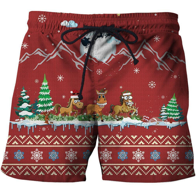 3D All Over Print Red Horse Shirts-Apparel-Phaethon-SHORTS-S-Vibe Cosy™
