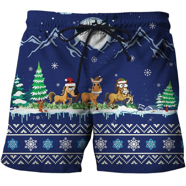 3D All Over Print Horse On Christmas Shirts-Apparel-Phaethon-SHORTS-S-Vibe Cosy™