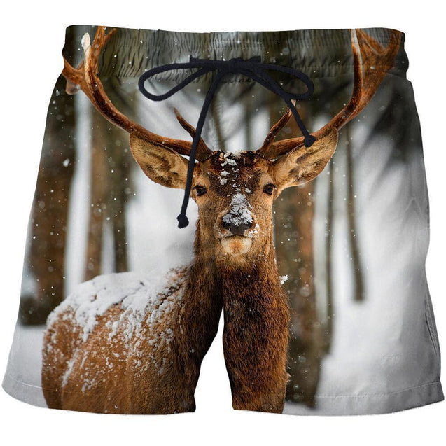 All Over Print Deer Winter-Apparel-Phaethon-SHORTS-S-Vibe Cosy™