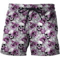 3D All Over Print Skull And Violet flower Shirts-Apparel-Phaethon-SHORTS-S-Vibe Cosy™