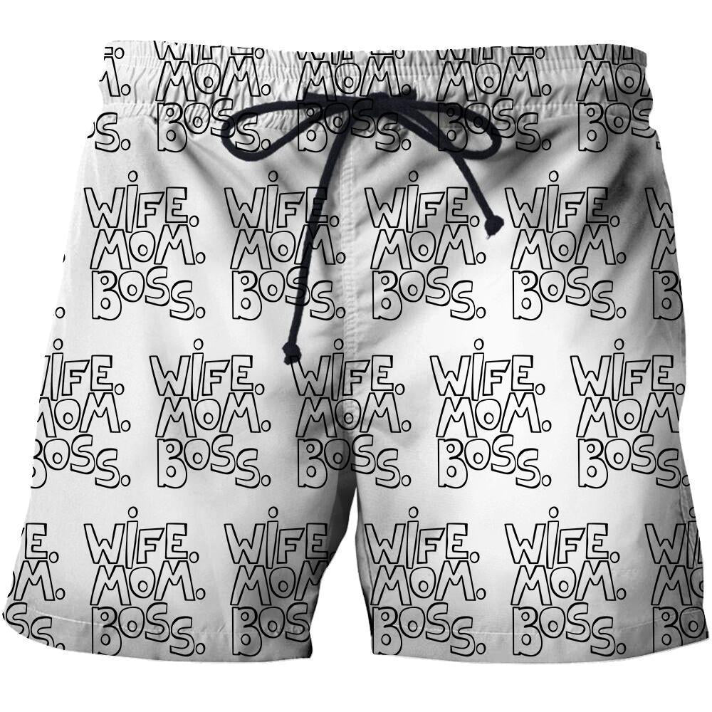 3D All Over Black Wife Mom Boss Hoodie-Apparel-Khanh Arts-Shorts-S-Vibe Cosy™