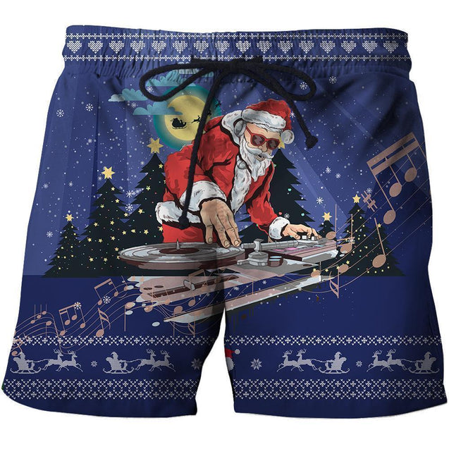 3D All Over Print Blue Santa Shirts-Apparel-Phaethon-SHORTS-S-Vibe Cosy™