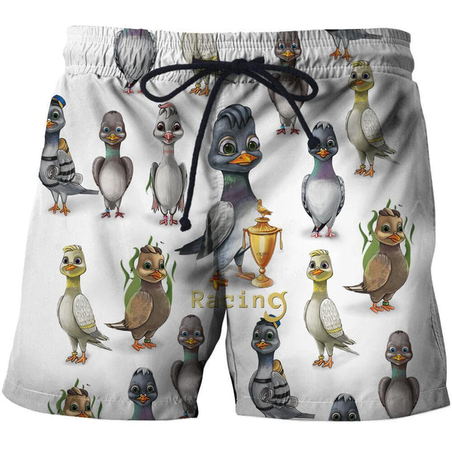 3D All Over Printed Pigeons Hoodie-Apparel-HP Arts-Shorts-S-Vibe Cosy™