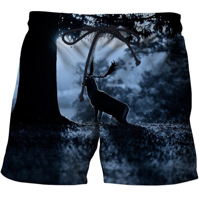 3D All Over Print Night And The Deer Hoodie-Apparel-Phaethon-SHORTS-S-Vibe Cosy™