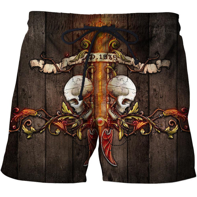 3D All Over Printing Skull Art AD.1985 Shirts-Apparel-Phaethon-SHORTS-S-Vibe Cosy™