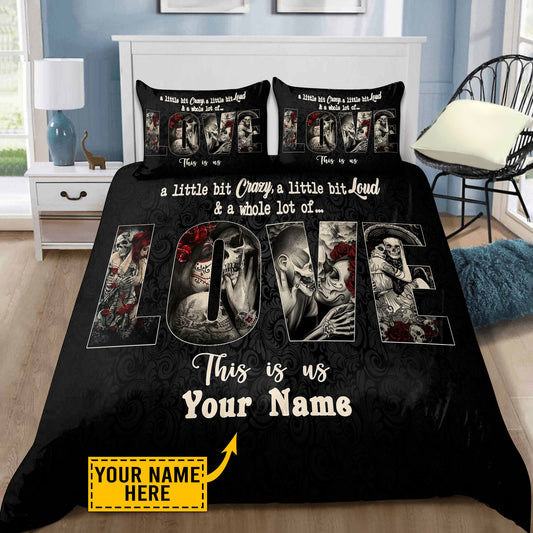 Customize Name Skull Bedding Set NTN08052101