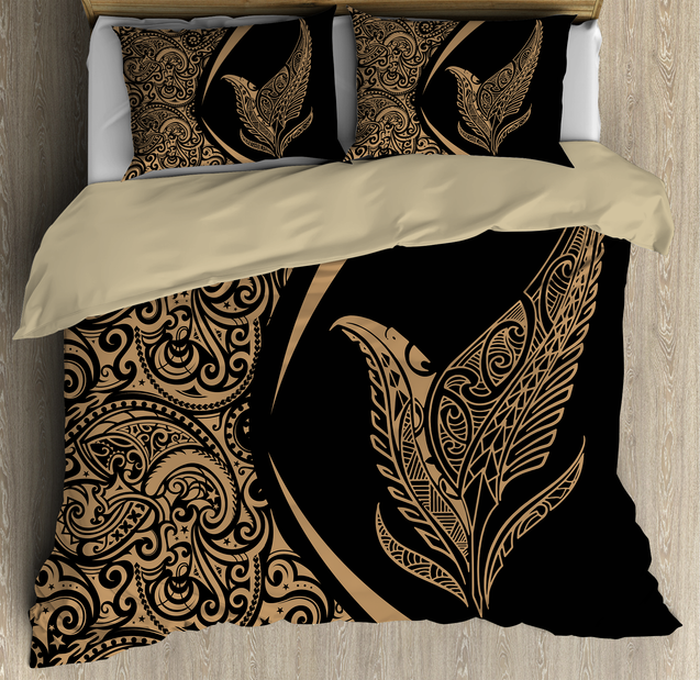 New Zealand Silver Fern Maori Bedding Set - Circle Style ML