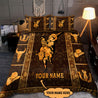 Personalized Name Bull Riding Bedding Team Floral Rodeo