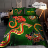 Custom name Aboriginal Green Lizards Bedding Set