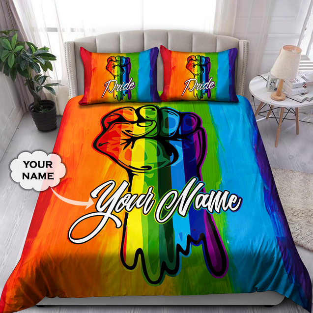 Customize Name LGBT Pride Bedding Set TNA07052102