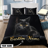 Customize Name Black Cat Bedding Set MH08052102